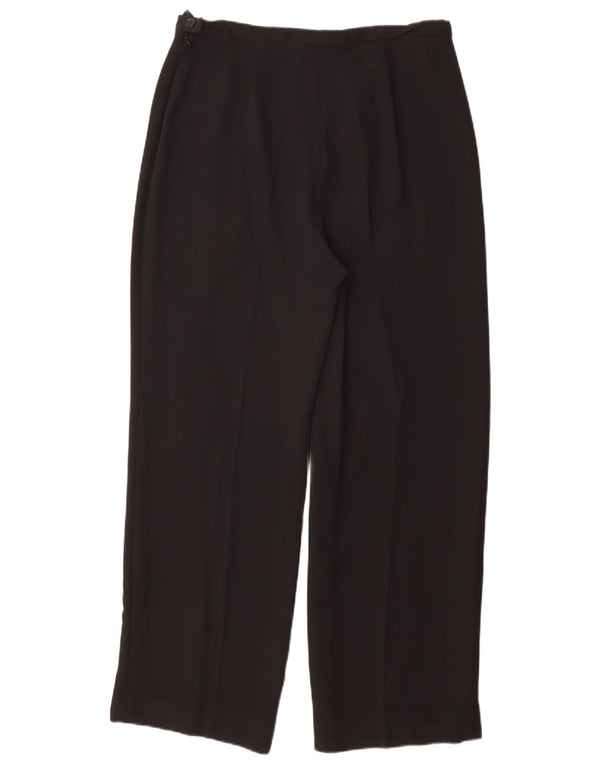 Pantaloni casual dritti da donna Max Mara UK 16 Large W32 L30 Acetato nero