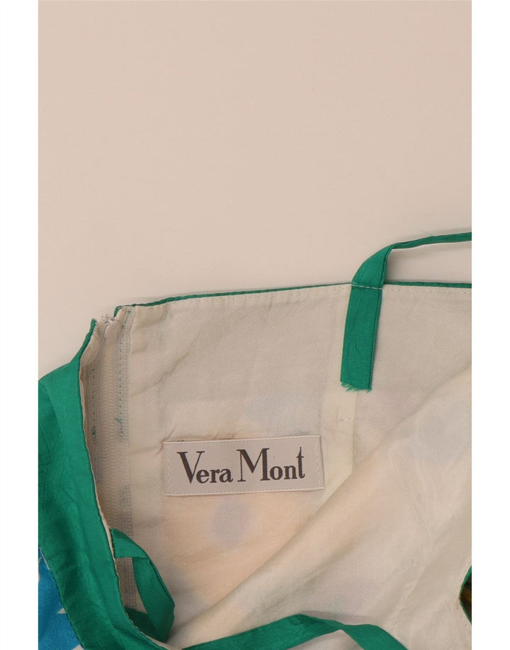 VERA MONT Abito da donna senza maniche a trapezio UK 8 Piccolo floreale bianco