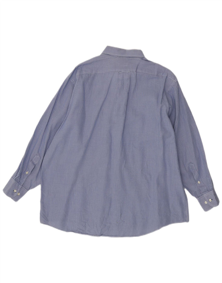 Camicia Izod da uomo a quadri vestibilità regolare taglia 17 XL cotone pied de poule blu