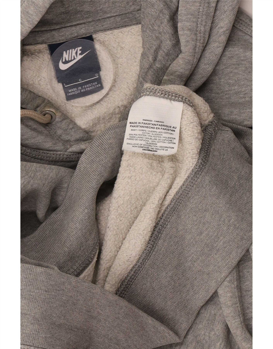 Felpa con cappuccio da uomo Nike Large in cotone chiazzato grigio