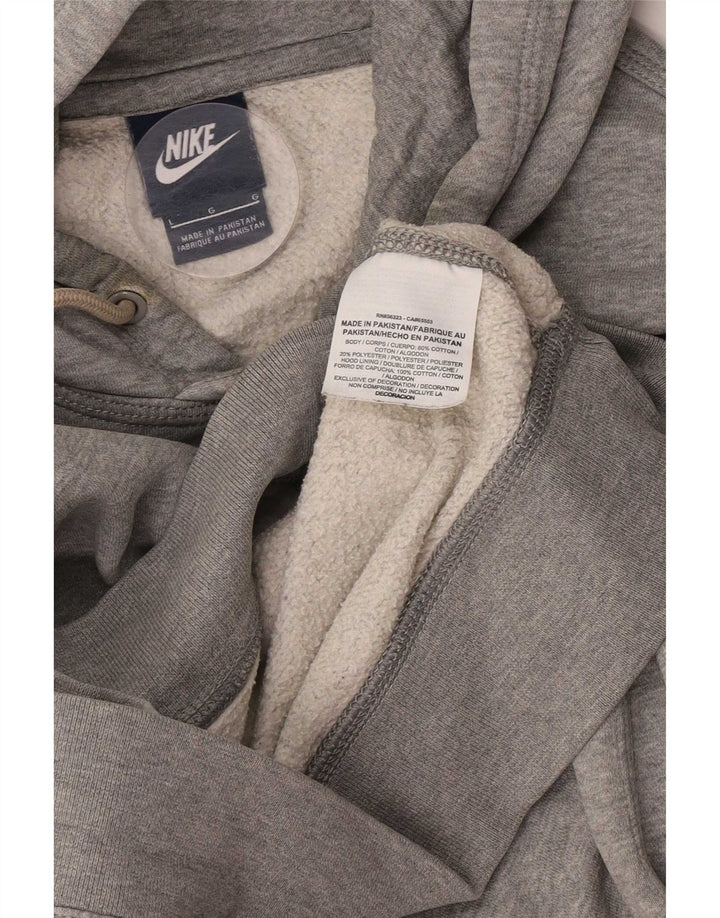 Felpa con cappuccio da uomo Nike Large in cotone chiazzato grigio