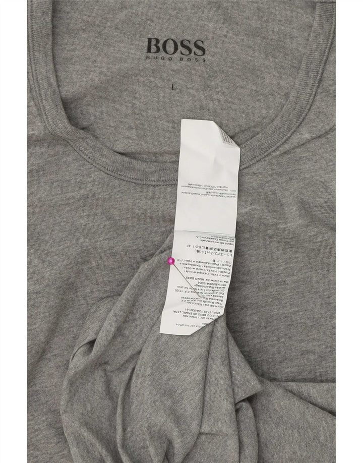 T-shirt da uomo Hugo Boss Top grande in cotone grigio