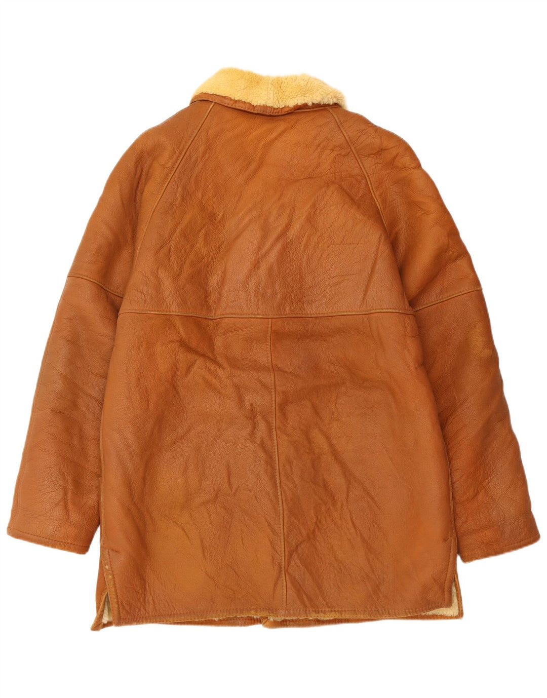 MABRUN Giacca in shearling da uomo UK 36 Piccola pelle marrone