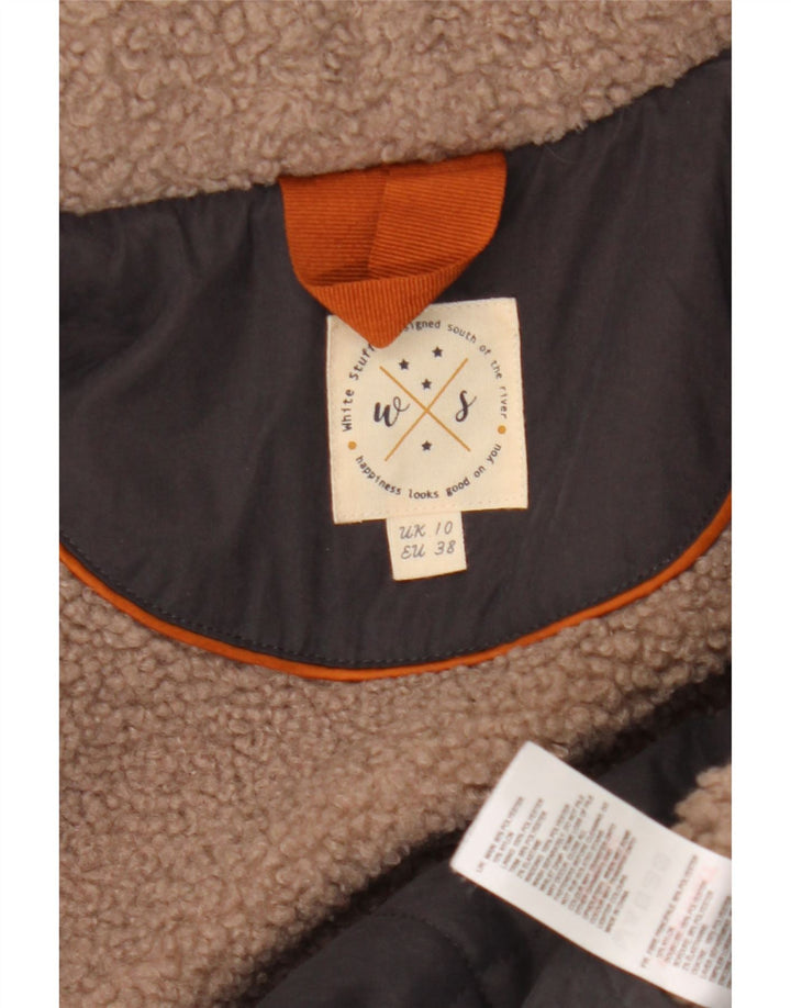 Cappotto trapuntato con cappuccio da donna White Stuff UK 10 piccolo poliestere grigio