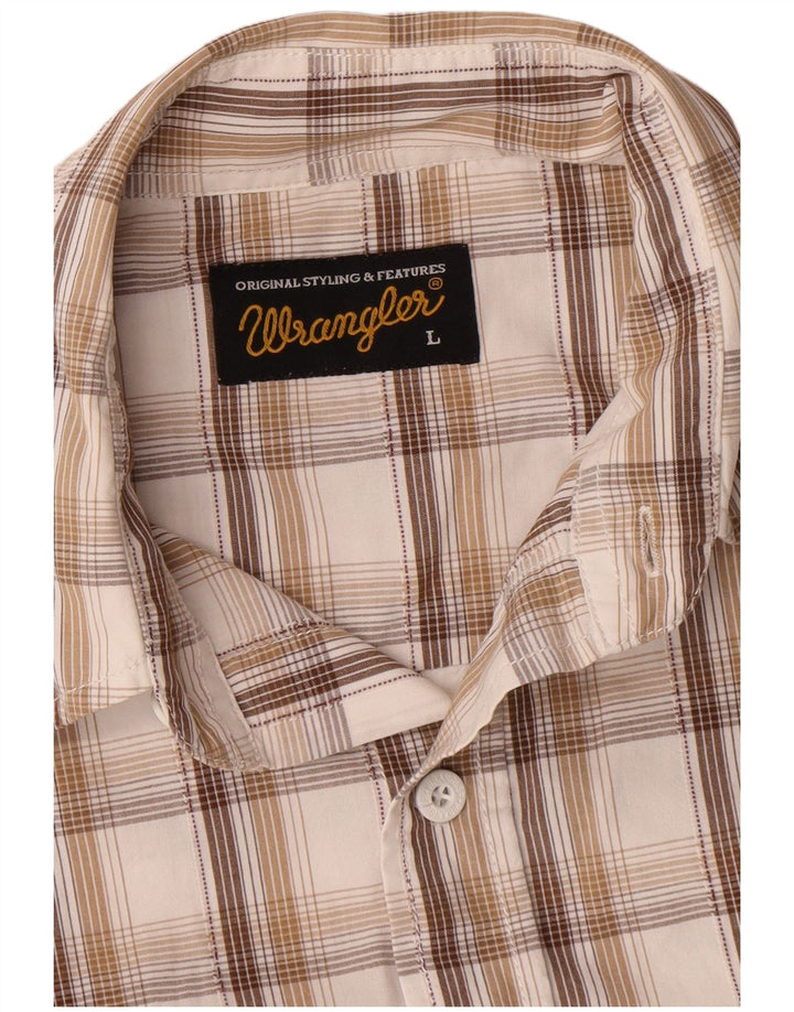 Camicia da uomo Wrangler in cotone a quadri bianchi grandi