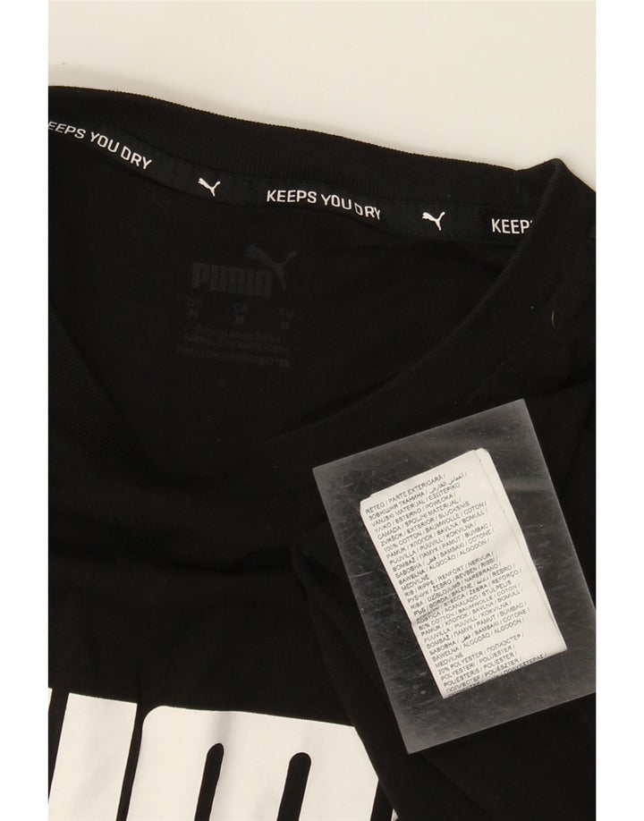 T-shirt grafica da uomo Puma Top in cotone nero medio