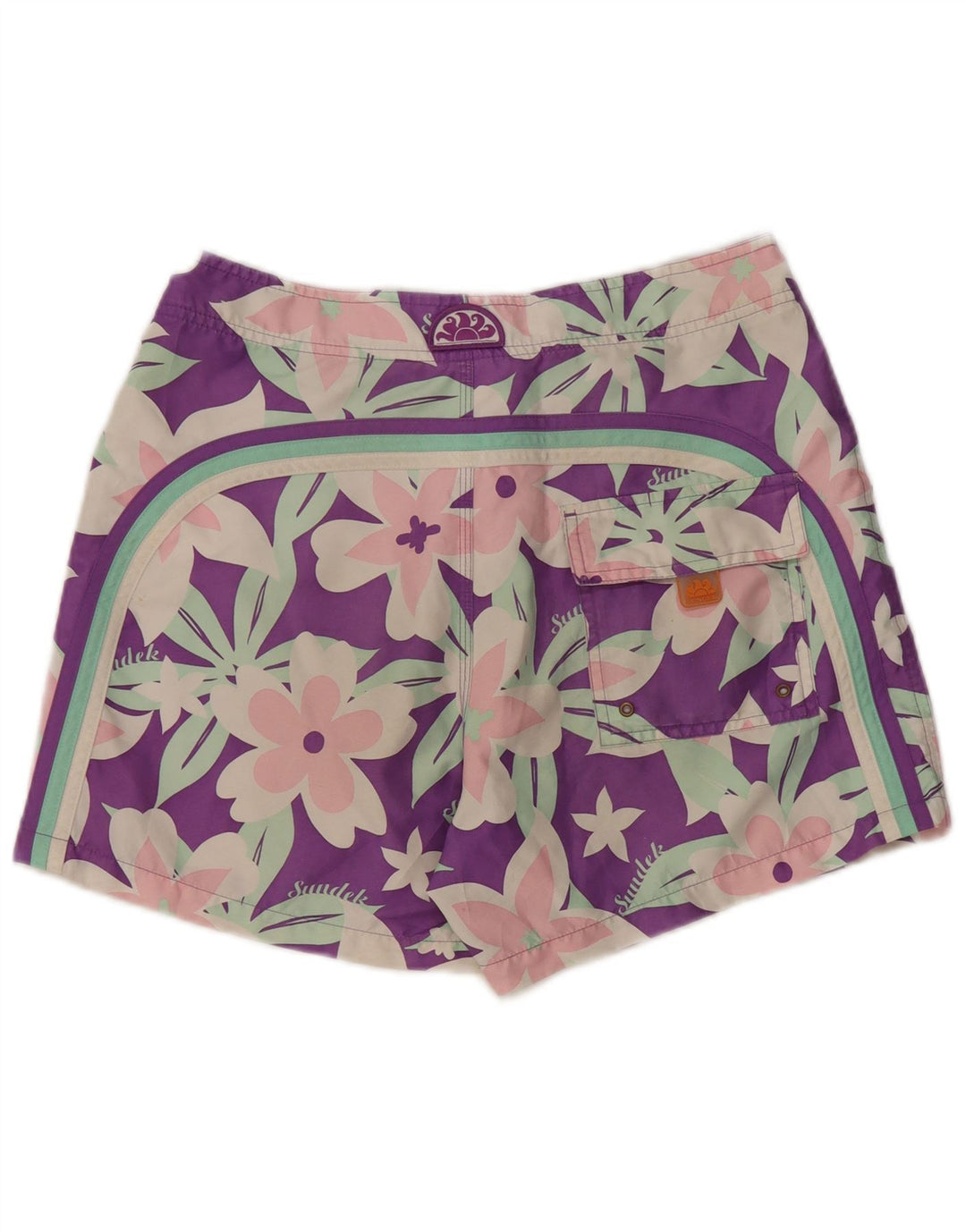 Pantaloncini da bagno da donna SUNDEK UK 14 Poliestere floreale viola medio