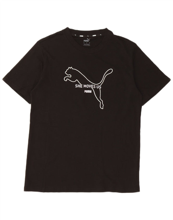 T-shirt grafica da donna Puma UK 14 media nera