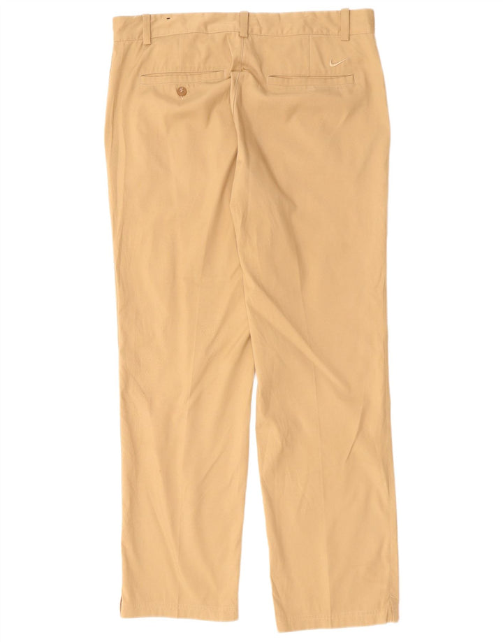 Pantaloni chino dritti NIKE Dri Fit da uomo W32 L30 poliestere beige