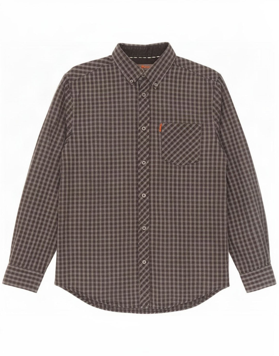 Camicia da uomo Ben Sherman grande in cotone a quadretti grigio