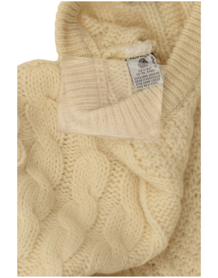 Maglione Maglione Girocollo Uomo Benetton IT 48 Lana Beige Medio