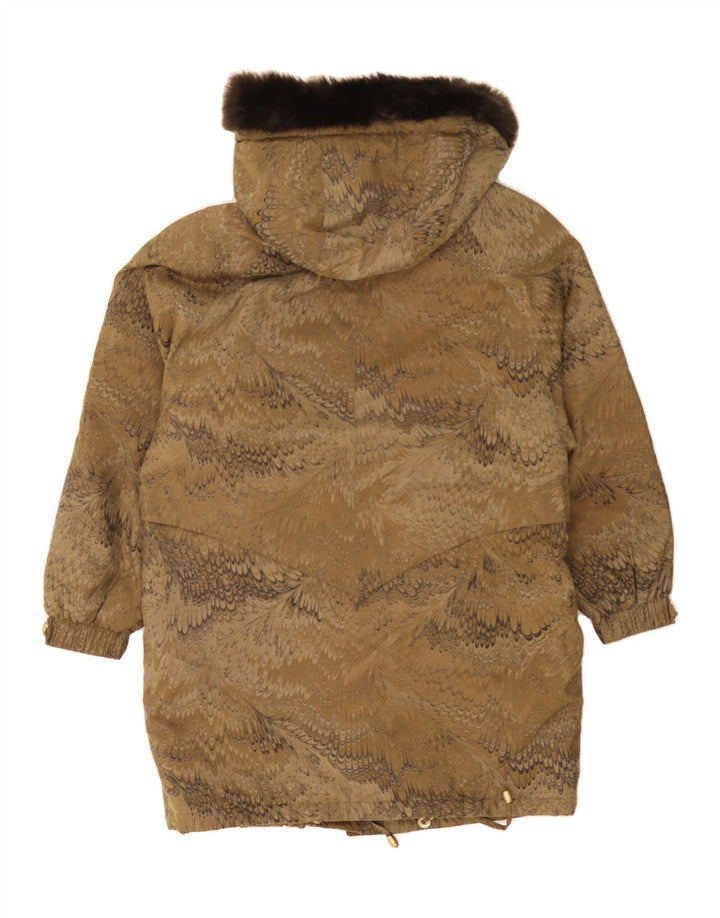VINTAGE Womens Abstract Pattern Windbreaker Coat UK 12 Medium  Brown Vintage Vintage and Second-Hand Vintage from Messina Hembry 