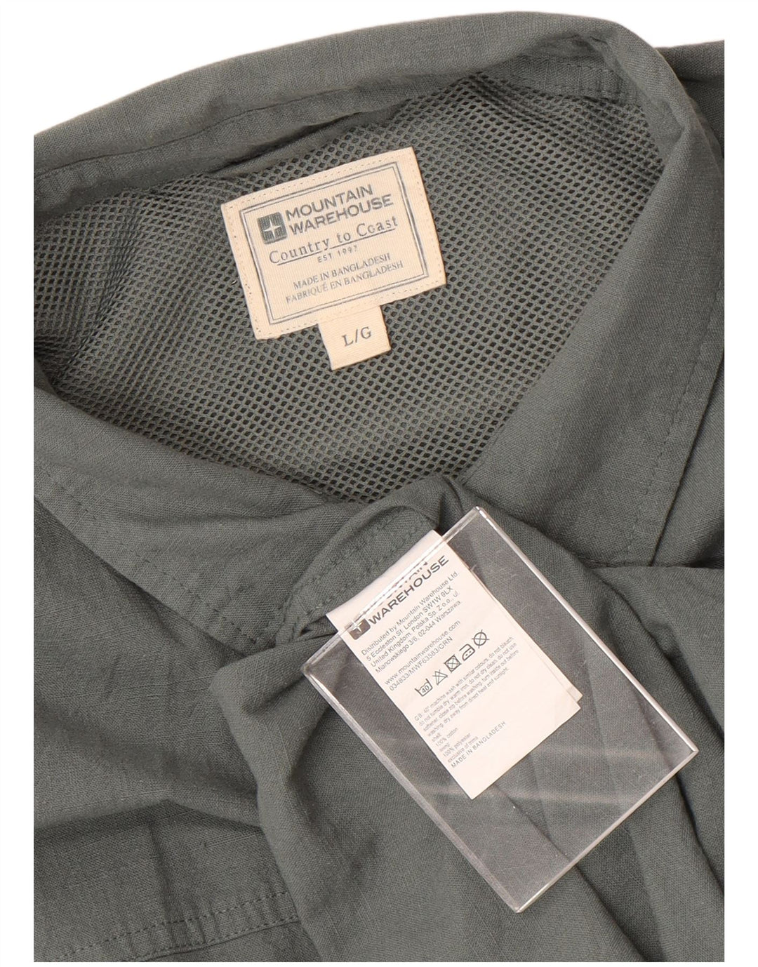 Camicia a maniche corte da uomo Mountain Warehouse Large in cotone grigio