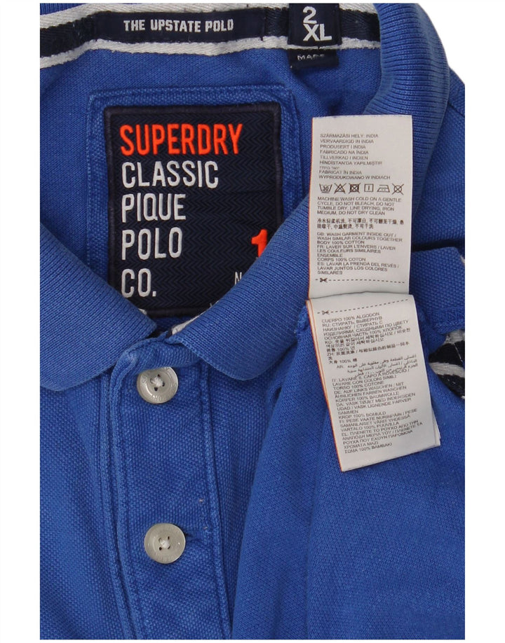 Polo grafica da uomo Superdry 2XL in cotone blu