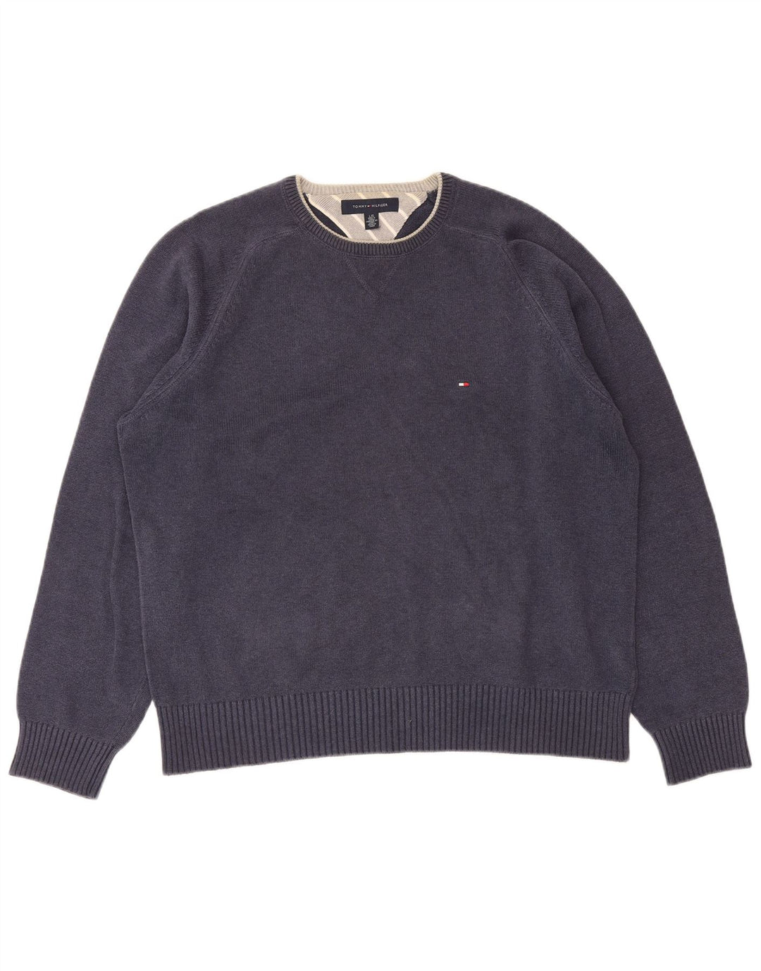 Maglione maglione girocollo da uomo Tommy Hilfiger grande blu navy classico