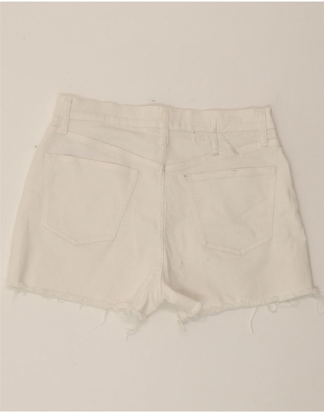 CALVIN KLEIN Pantaloncini di jeans da donna W30 Cotone bianco medio