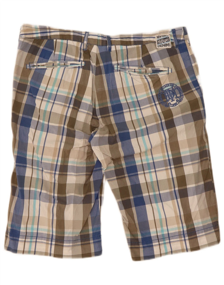 Pantaloncini chino da uomo Tommy Hilfiger W34 grande cotone scozzese multicolore