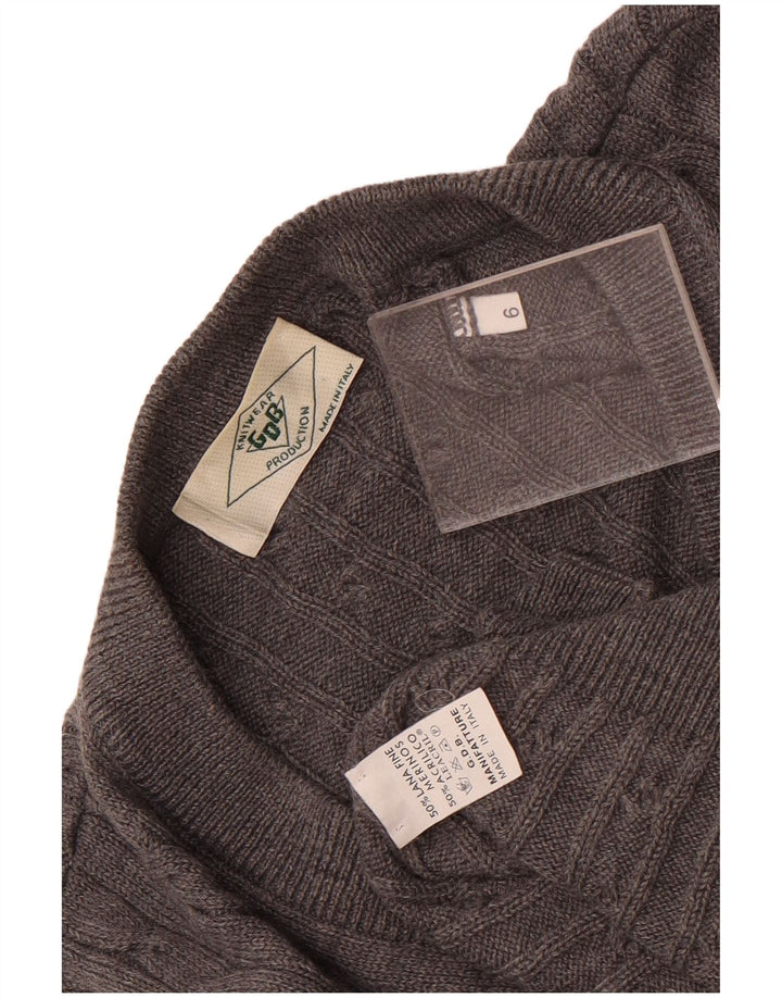 Maglione cardigan da uomo vintage grande lana grigia