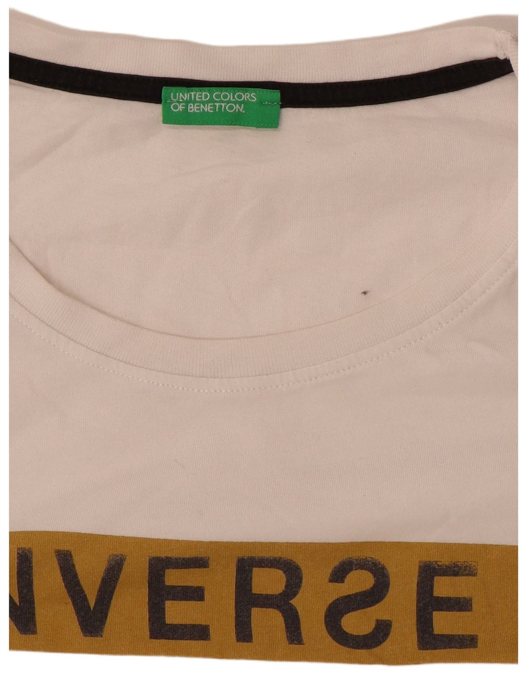T-shirt grafica da uomo Benetton Top bianco medio