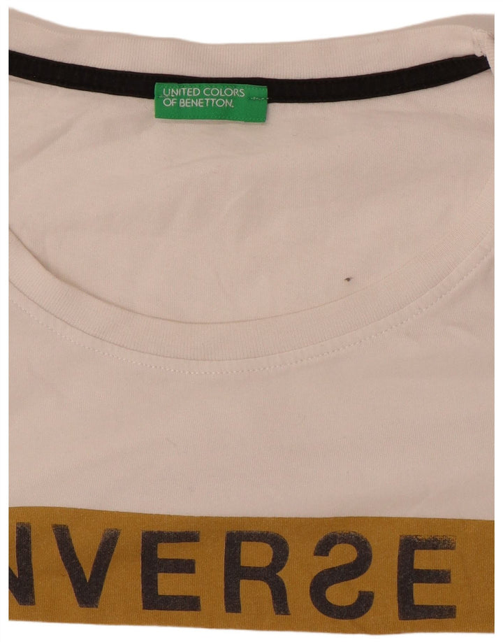 T-shirt grafica da uomo Benetton Top bianco medio