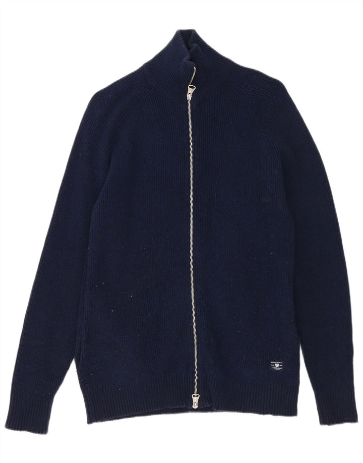Maglione cardigan da uomo Jack & Jones in cotone blu navy medio