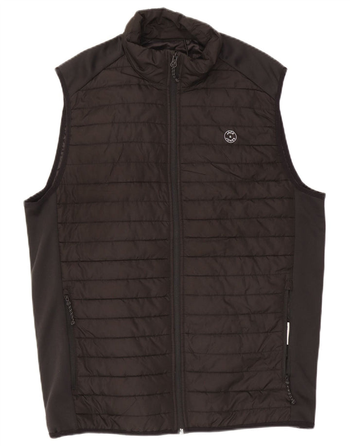 Gilet imbottito da uomo Jack & Jones UK 40 Large Nero in poliestere color block