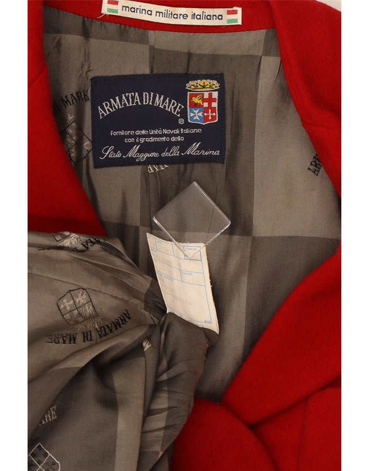 Giacca Blazer a 3 Bottoni da Donna Armata Di Mare IT 42 Lana Rossa Media