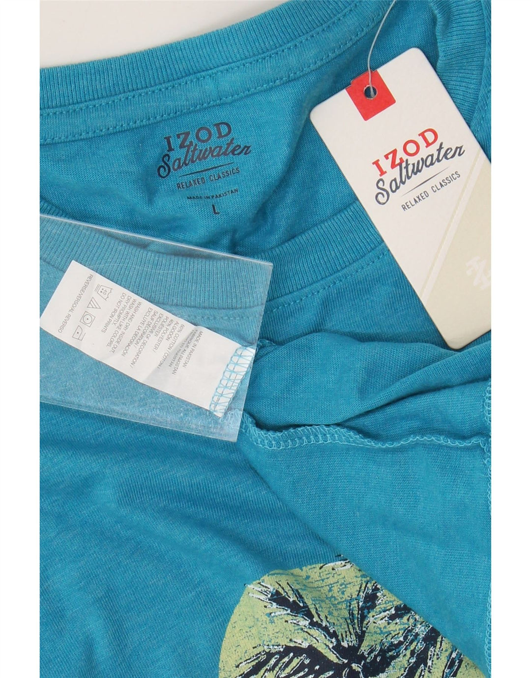 T-shirt grafica da uomo IZOD Salt Water Top grande in cotone blu