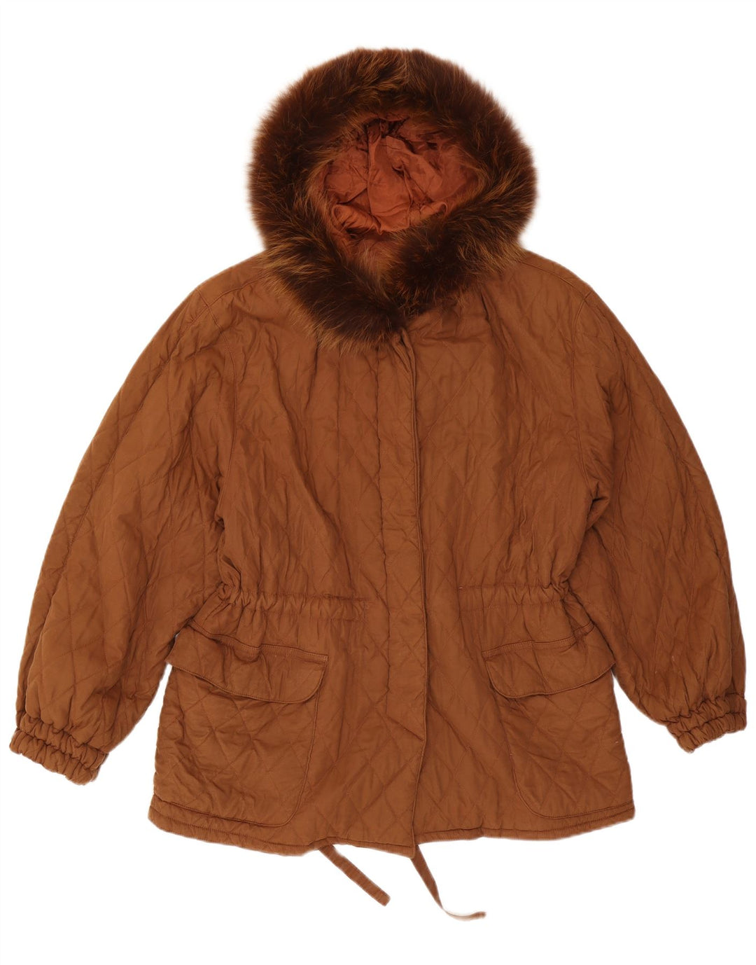 Giacca trapuntata oversize con cappuccio da donna Ileana Zara IT 40 piccola marrone