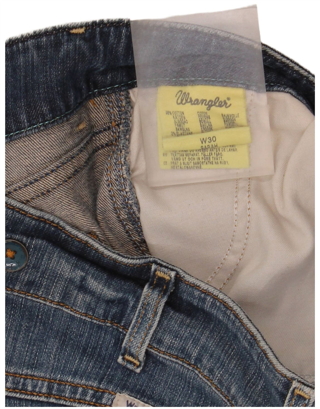 Pantaloncini di jeans Wrangler da donna Sarah Fit W30 cotone blu medio