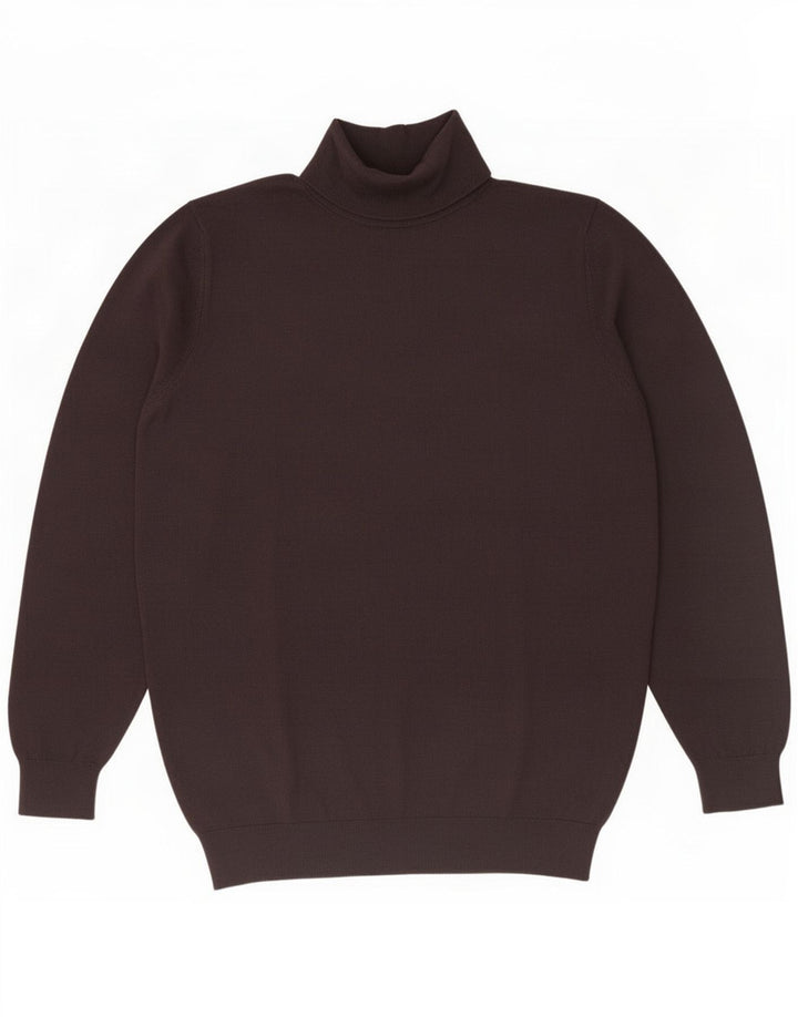 Maglione Zara da uomo con collo alto e maglione grande in viscosa marrone