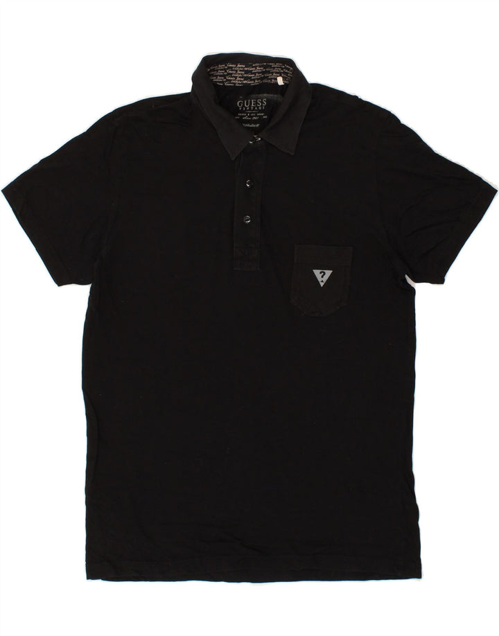 Polo grafica da uomo GUESS grande nera
