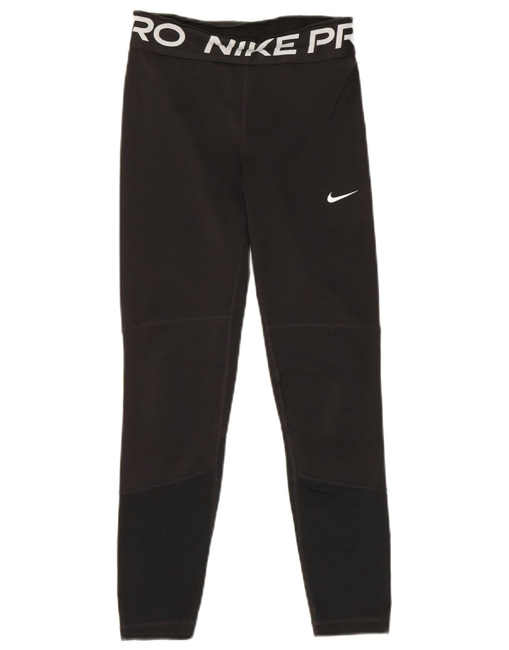 Leggings grafici Nike Dri Fit per ragazzi 10-11 anni blocco colore nero medio