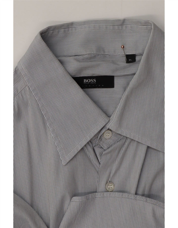 Camicia da uomo HUGO BOSS XL in cotone a quadri grigi