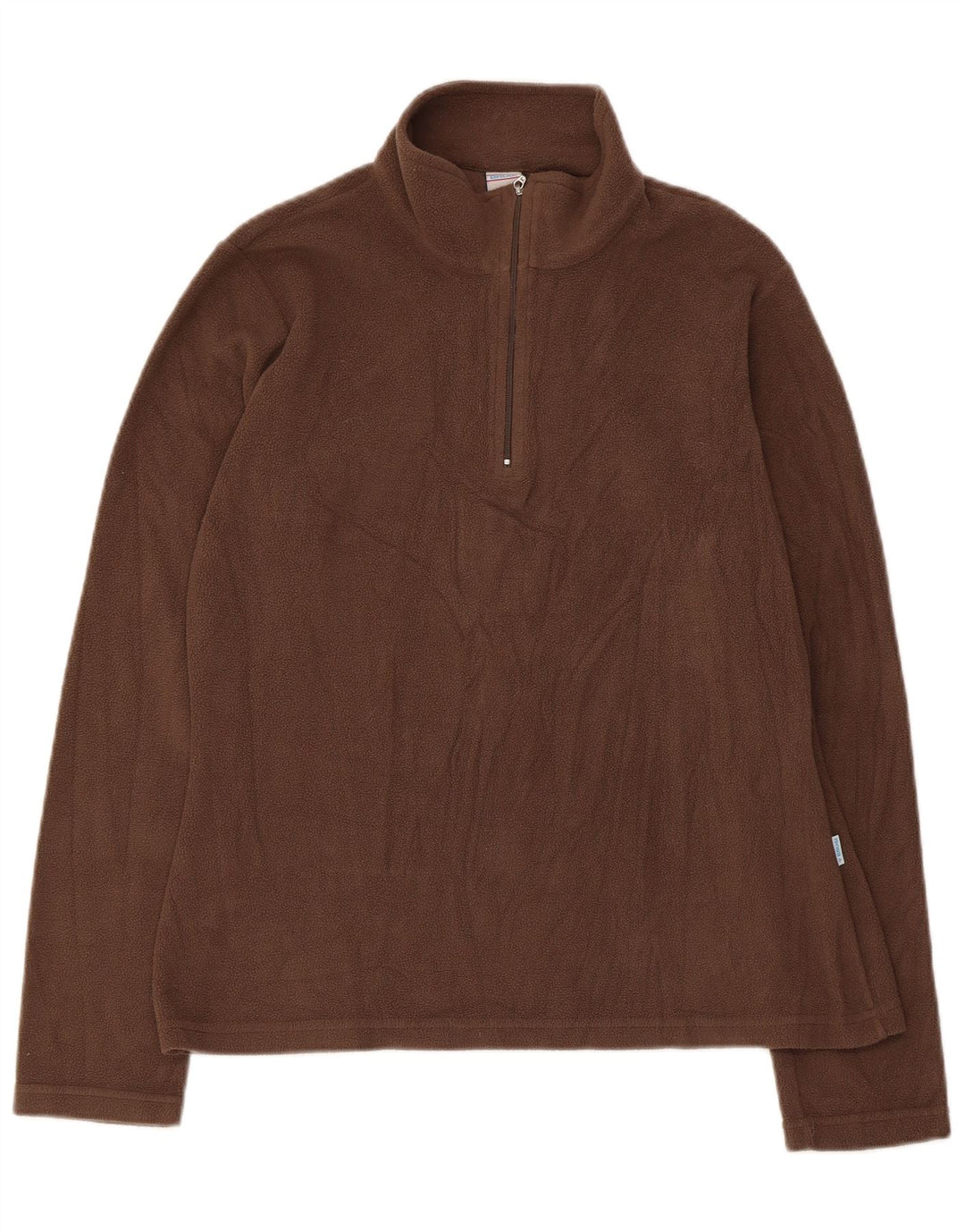 Maglione in pile da donna con collo con zip Brugi UK 14 grande poliestere marrone