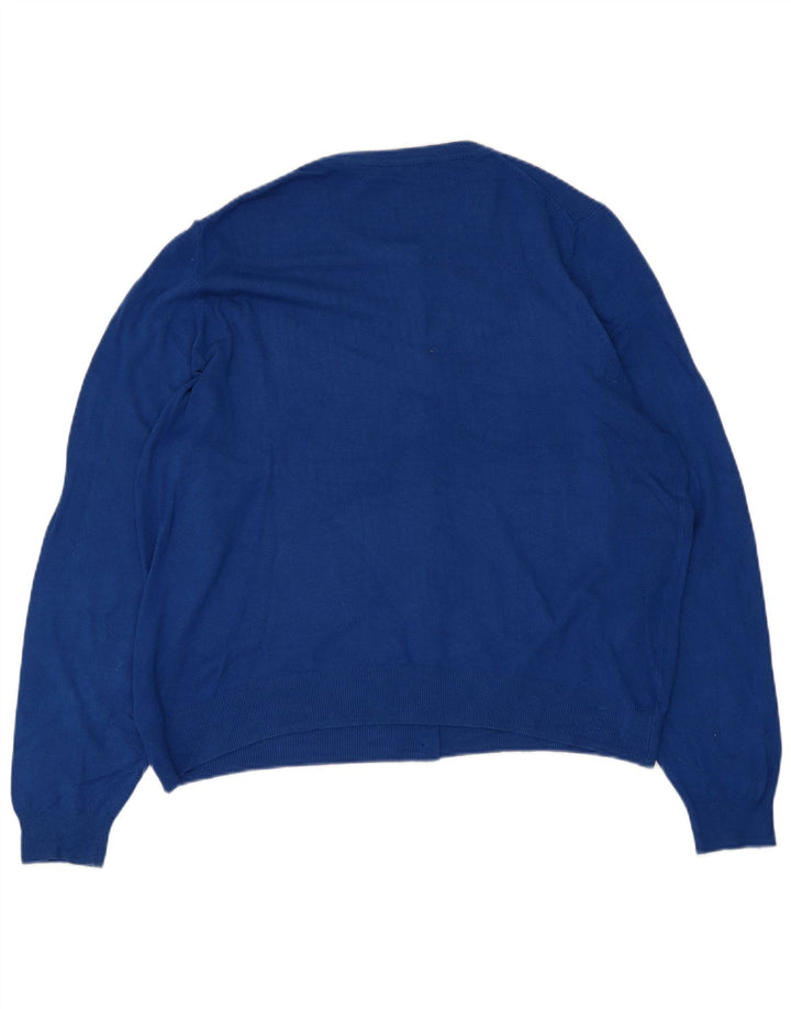 Maglione cardigan da donna Marks & Spencer UK 20 2XL viscosa blu