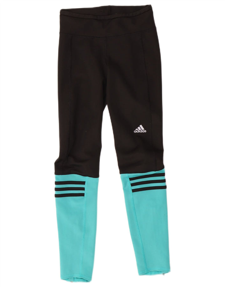 Leggings ADIDAS Climalite da donna UK 0/2 2XS Poliestere color block nero