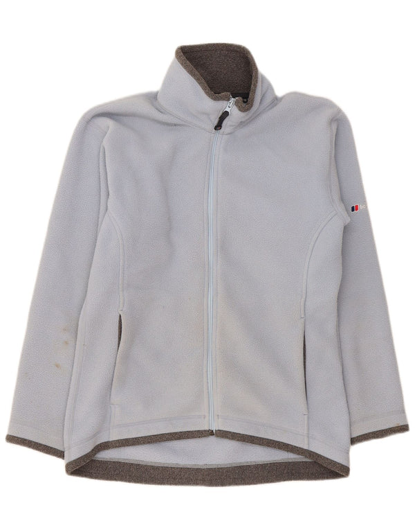 Berghaus Womens Oversized Fleece Jacket UK 10 Small Blue Colourblock
