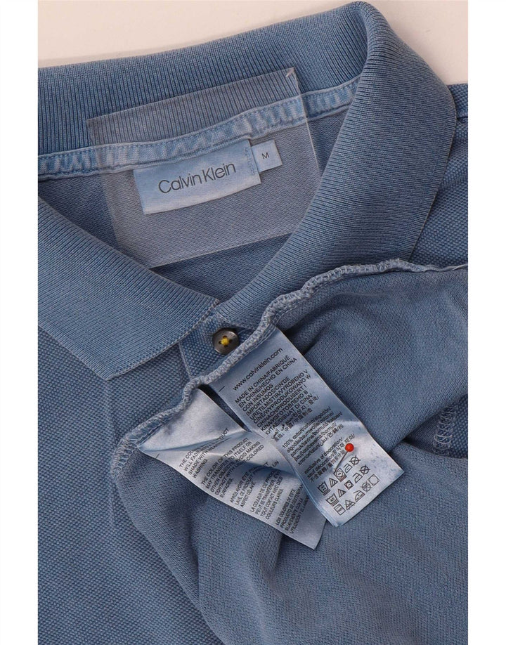 Polo da uomo Calvin Klein in cotone blu medio