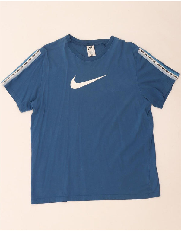 T-shirt grafica da uomo NIKE Top XL in cotone blu