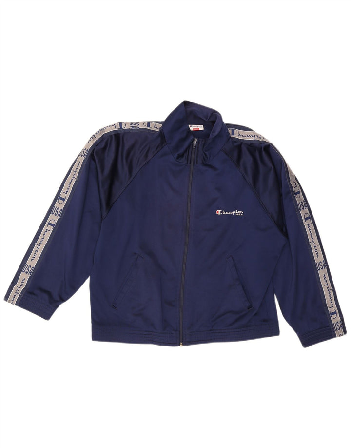 Giacca da tuta grafica da uomo Champion XS Colorblock blu navy