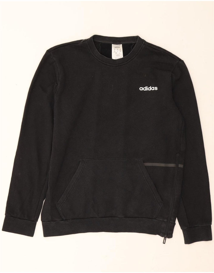 ADIDAS Mens Sweatshirt Jumper Medium Black Cotton Vintage Adidas and Second-Hand Adidas from Messina Hembry 
