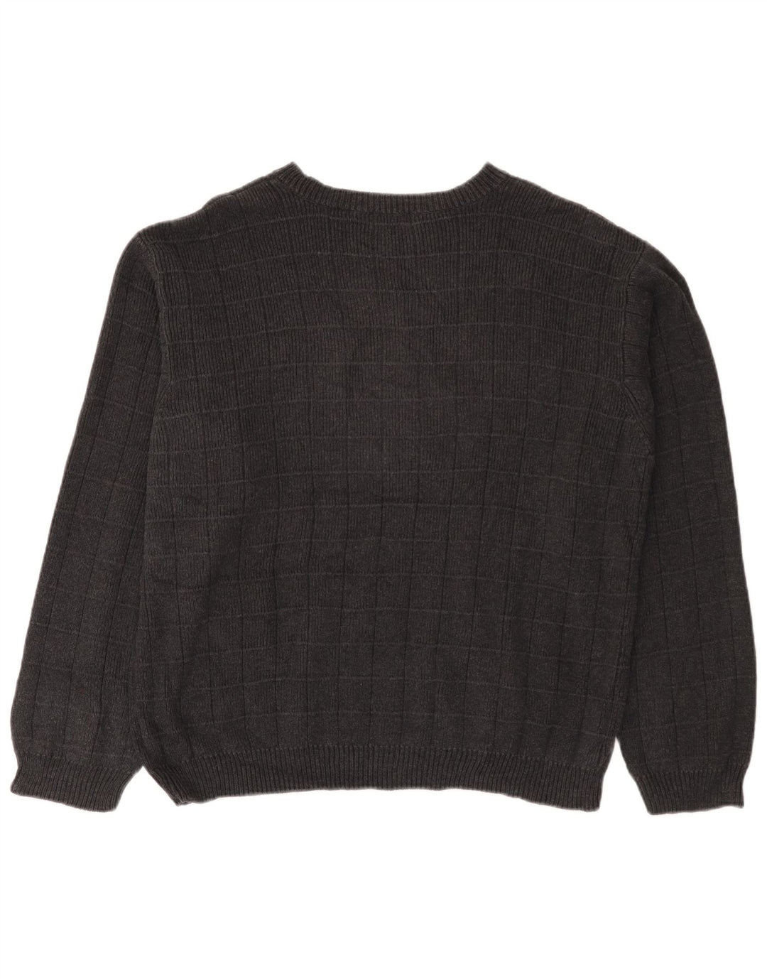 Maglione da uomo con scollo a barca IZOD, cotone a quadri grigi grandi