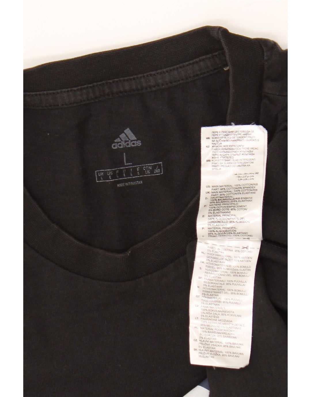 T-shirt grafica da uomo Adidas Top grande in cotone nero