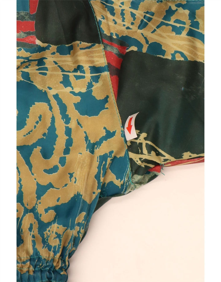 Cappotto vintage da uomo con giacca a vento con cappuccio UK 38 Poliestere patchwork verde medio