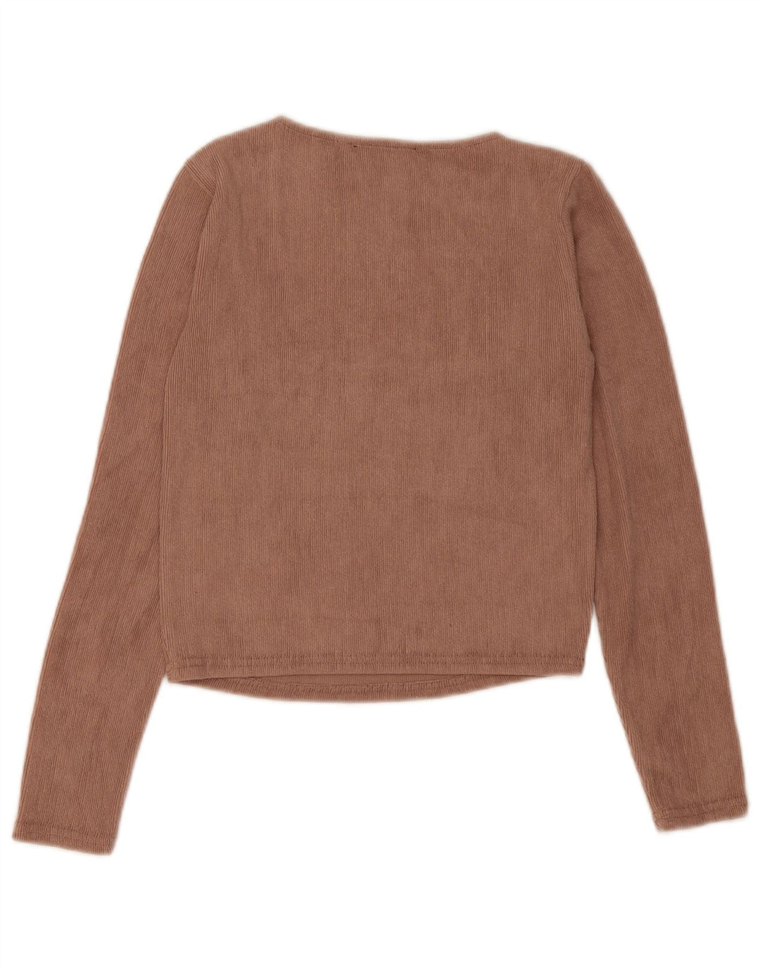 Top corto da donna Zara a maniche lunghe UK 12 Poliestere marrone medio