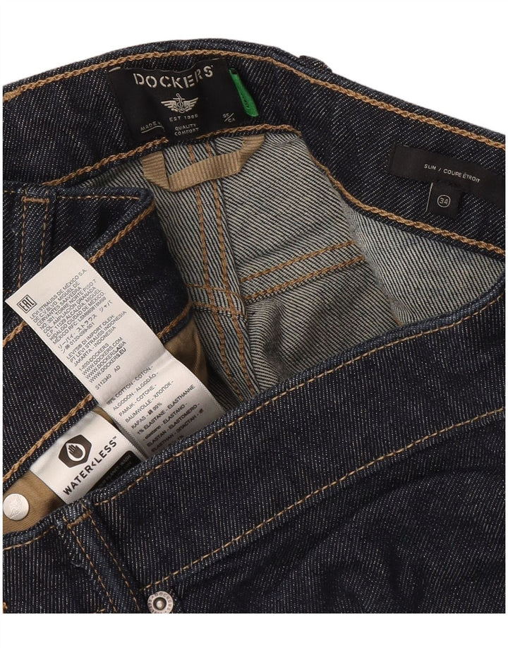 Jeans slim da uomo Dockers W34 L32 cotone blu navy