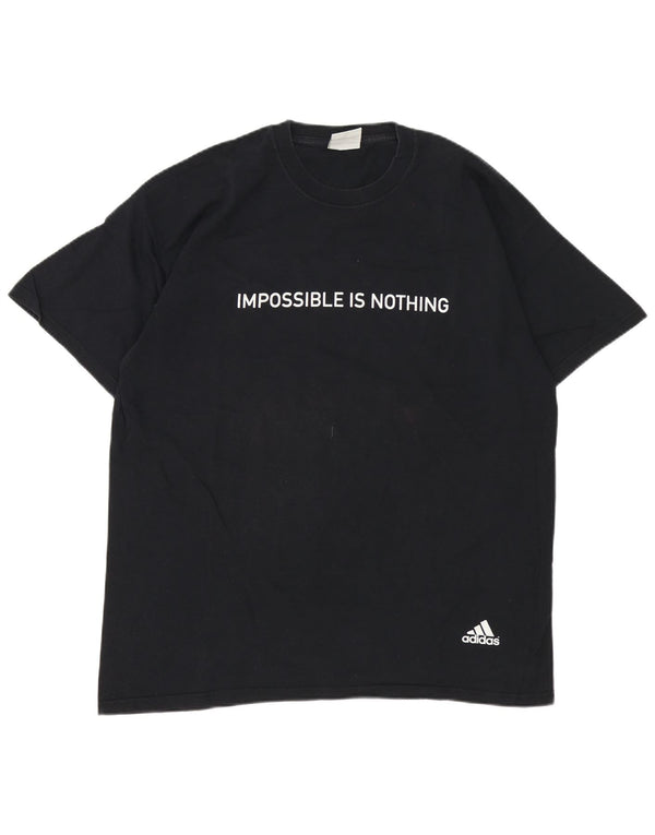 T-shirt grafica da uomo Adidas Top XL in cotone nero