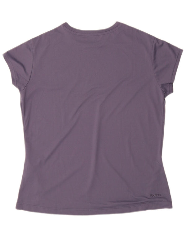 JACK WOLFSKIN T-shirt da donna Top UK 14/16 Large Viola Poliestere