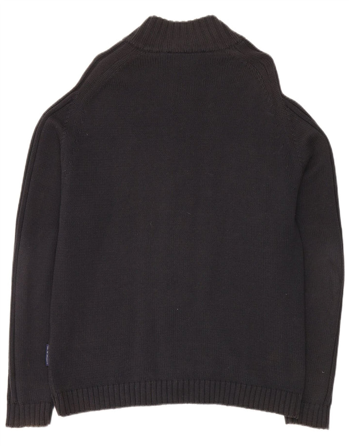 COTTON REPUBLIC Maglione cardigan da uomo in cotone blu navy medio